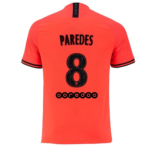 JORDAN Camiseta Paris Saint Germain NO.8 Paredes Segunda equipo 2019-20 Naranja